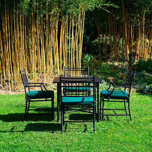 Mesa clássica - Bamboo - Tectona - em alumínio / com base metálica / quadrada
