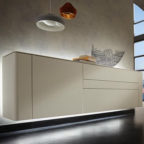 Buffet aparador suspenso - GENTIS - hülsta - contemporâneo / em couro / em madeira laqueada