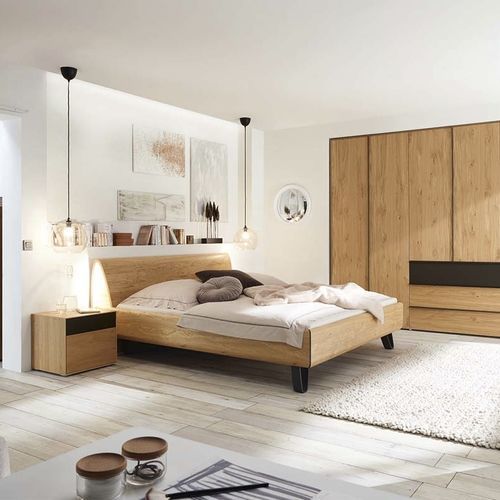 Cama de casal - PULSO  - hülsta - contemporânea / com cabeceira / com iluminação embutida