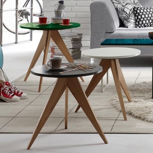 Mesa lateral contemporânea - CT 71 - hülsta - em madeira laqueada / com base em carvalho / com base em nogueira