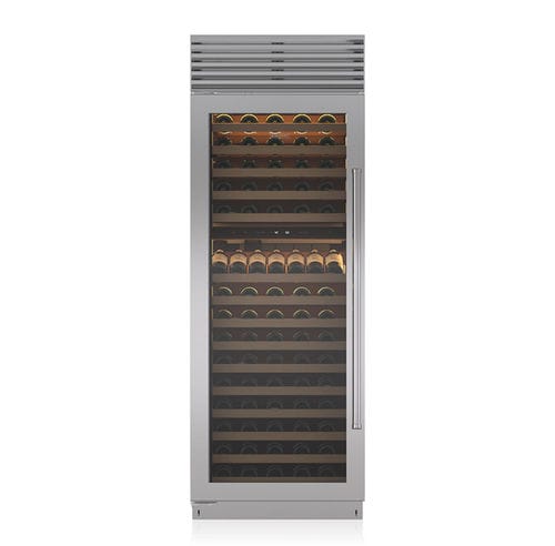 Adega climatizada de serviço - BW-30/S - SUB-ZERO - de embutir / em aço inoxidável / com porta de vidro