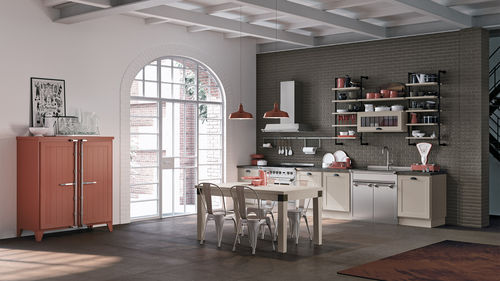 Cozinha contemporânea - PROVENZA - CUCINE LUBE - em madeira / em L / com pegas