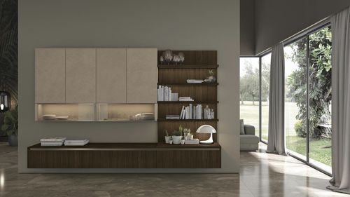 Móvel de parede contemporâneo para TV - CLOVER - CUCINE LUBE - em madeira