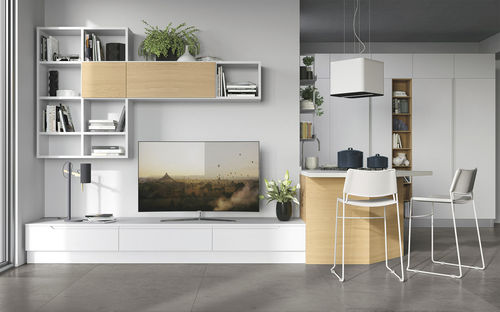 Móvel de parede contemporâneo para TV - LUNA - CUCINE LUBE - em madeira
