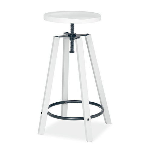 Banqueta alta contemporânea - ZEDY - CUCINE LUBE - em madeira laqueada / com apoio para pés / giratória