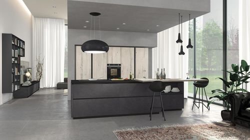 Cozinha contemporânea - OLTRE - CUCINE LUBE - em madeira / em alumínio / com ilha
