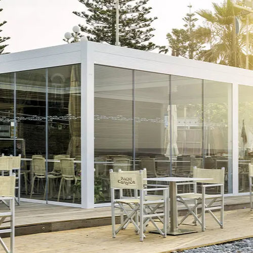 Varanda envidraçada em vidro - IMPERIA - ITALY - Gibus SPA - metálica / da linha comercial / com janelas de correr