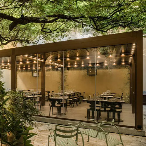 Varanda envidraçada em vidro - MILAN - ITALY - Gibus SPA - metálica / para restaurante / com vidro simples