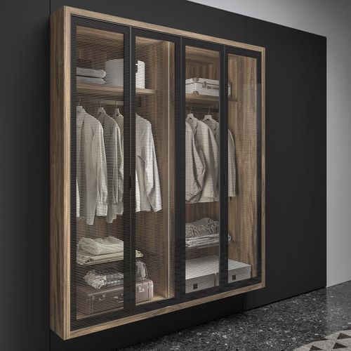 Guarda-roupa de parede - ALCOVA - TUMIDEI - contemporâneo / em vidro / em laminado melamínico