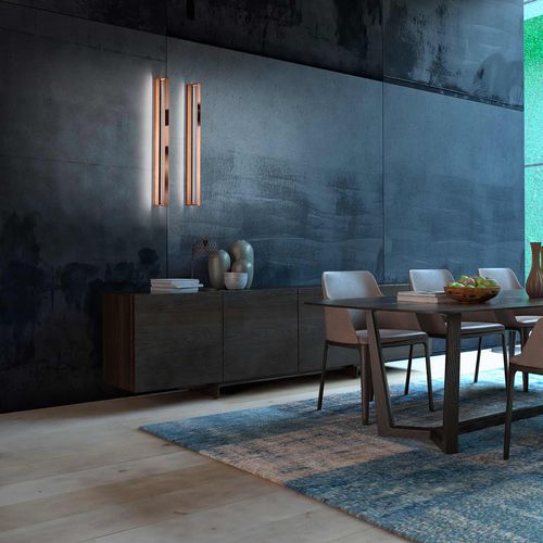 Arandela contemporânea - ZERO - PANZERI - para ambiente interno / metálica / linear