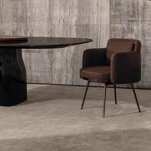 Cadeira de sala de jantar estilo Restauração - TAPE - Minotti - para ambiente interno / metálica / em alumínio
