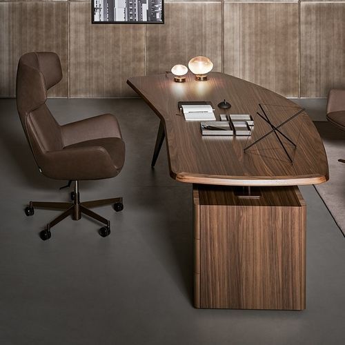 Mesa executiva - Diver - BONALDO - de piso / contemporânea / com folheado de madeira