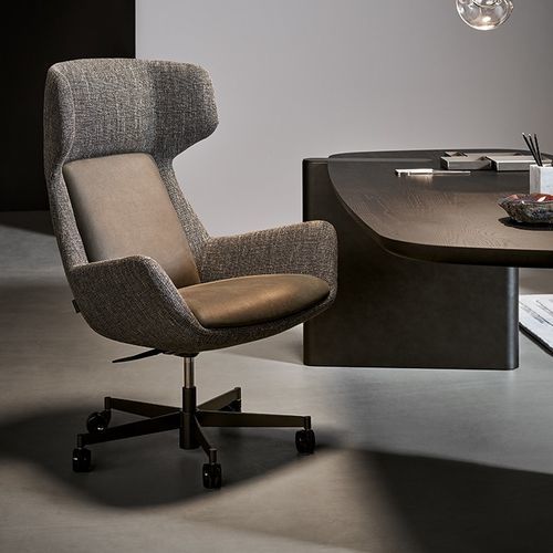 Poltronas de escritório contemporânea - Newton - BONALDO - em couro / em tecido / metálica