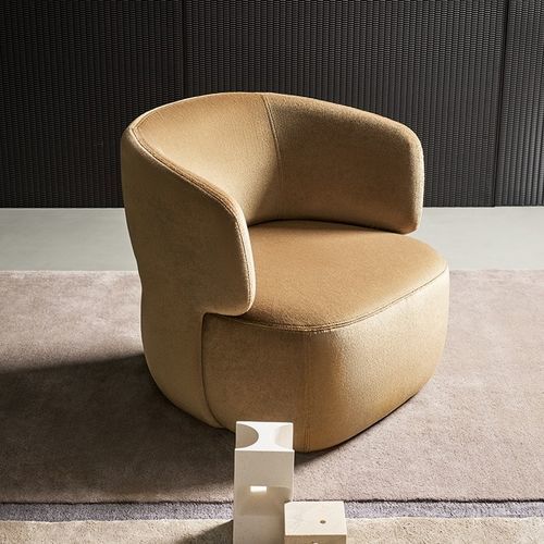 Poltrona contemporânea - Doge - BONALDO - em couro / em tecido / vermelha