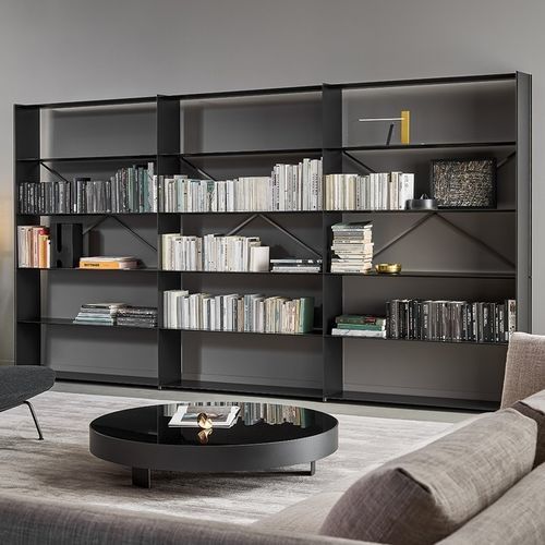 Livreiro modular - Kaos - BONALDO - contemporâneo / em nogueira / com folheado de madeira