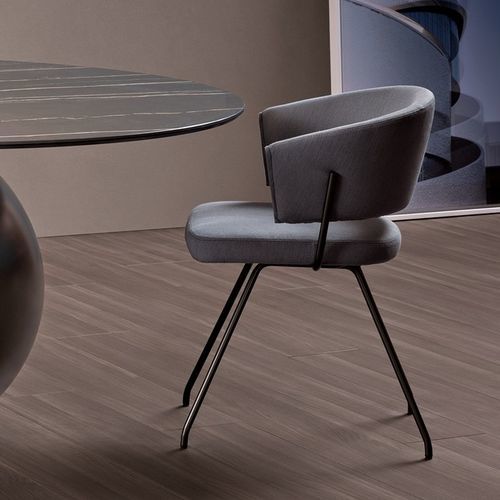 Cadeira de sala de jantar contemporânea - Bahia - BONALDO - para ambiente interno / em couro / em tecido