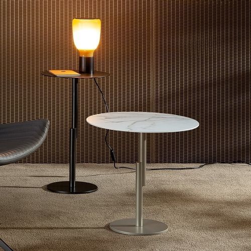 Mesa lateral contemporânea - Innesti - BONALDO - em metal pintado / em cerâmica / com base em metal pintado