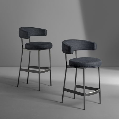 Cadeira alta contemporânea - Neuilly too - BONALDO - para ambiente interno / em tecido / em couro
