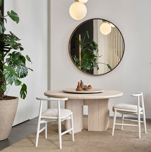 Cadeira contemporânea - EMILIA - MERIDIANI - para ambiente interno / em tecido / em couro