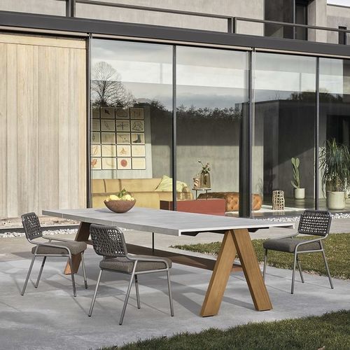 Cadeira de jardim contemporânea - TAI OPEN AIR  - MERIDIANI - para ambiente externo / em tecido / em corda