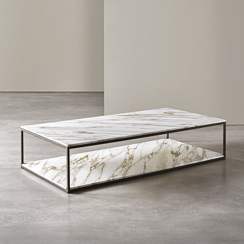Mesa de centro contemporânea - HARDY - MERIDIANI - em vidro laqueado / em carvalho / com folheado de madeira