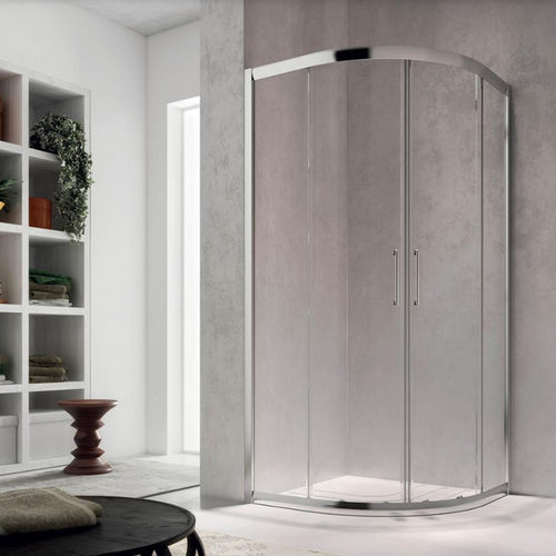 Cabine de banho em vidro temperado - ISY IY - GLASS 1989 - com portas de correr / curva / da linha residencial