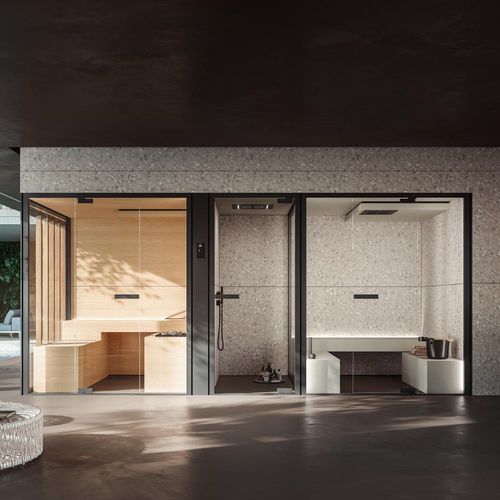 Sauna banho turco - CHILLOUT - 03 - GLASS 1989 - da linha residencial / em madeira / em vidro