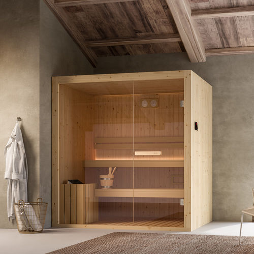 Sauna finlandesa - NUVOLA OPEN - GLASS 1989 - bio / de infravermelho / da linha residencial