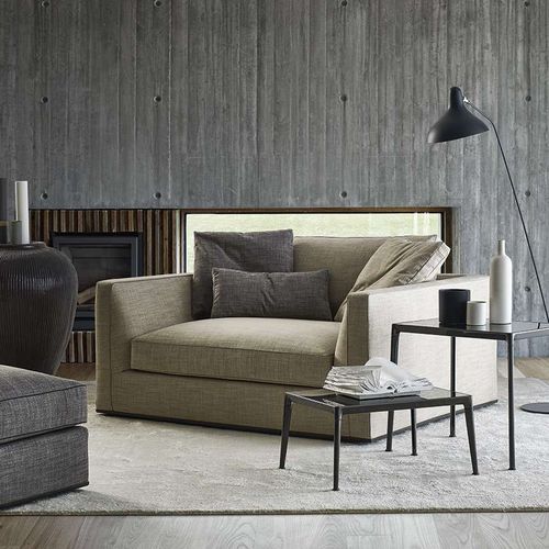 Poltrona contemporânea - Richard - B&B Italia - em tecido / em couro / em aço