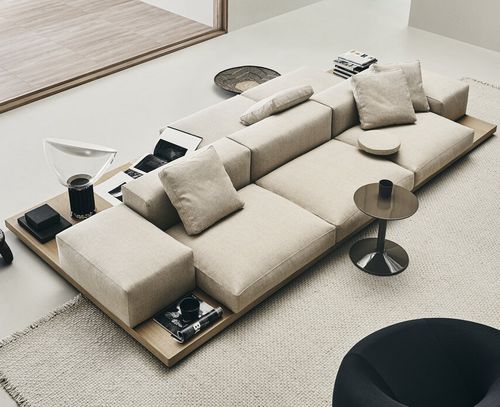 Sofá contemporâneo - Dock - B&B Italia - em tecido / em couro / com almofada removível