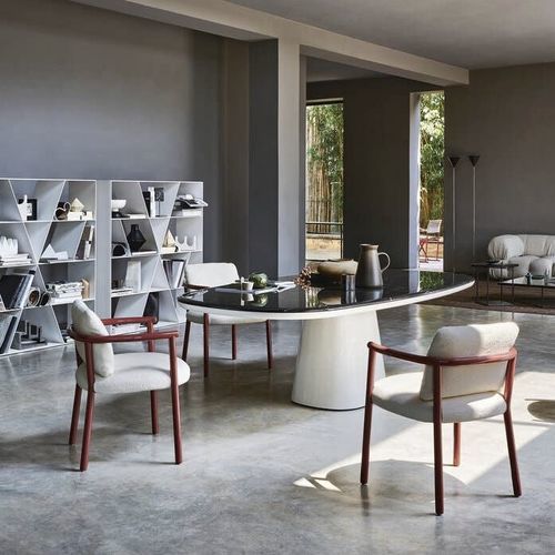 Mesa contemporânea - ALLURE O' - B&B Italia - em madeira / em vidro / em mármore