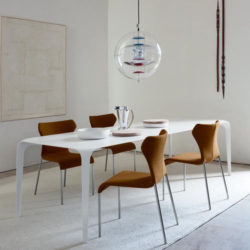 Mesa de jantar contemporânea - Link - B&B Italia - em CristalPlant® / com base metálica / retangular