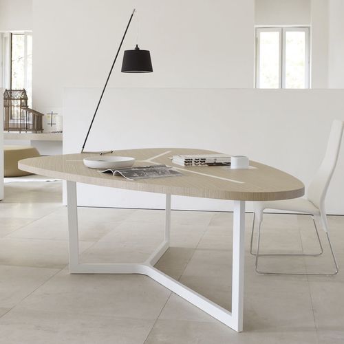 Mesa contemporânea - Seven - B&B Italia - em MDF / em fibra de madeira / com base em aço pintado