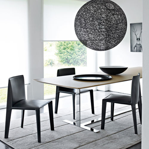 Cadeira contemporânea - Doyl - B&B Italia - para ambiente interno / em couro / com base em aço