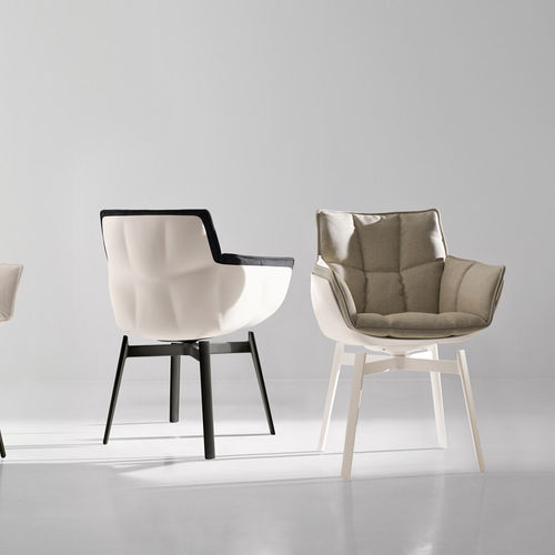 Cadeira de sala de jantar contemporânea - Husk - B&B Italia - para ambiente externo / em tecido / com base em alumínio fundido