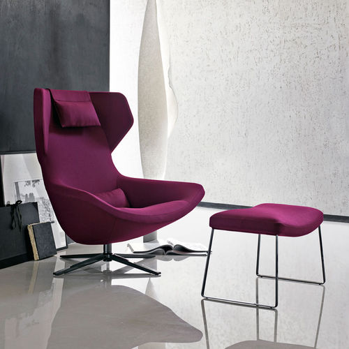 Poltrona contemporânea - Metropolitan &rsquo;14 - B&B Italia - em tecido / em couro / em madeira