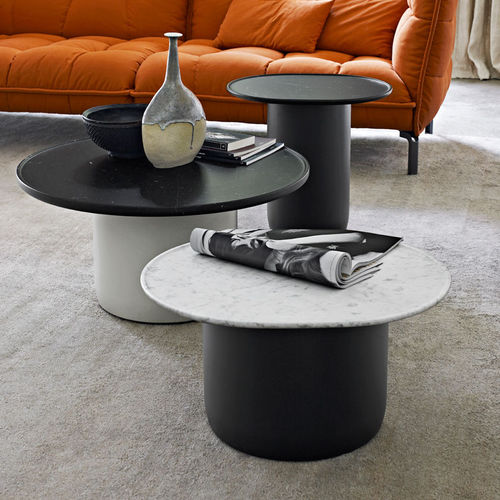 Mesa lateral contemporânea - Button - B&B Italia - em mármore / com base em aço / com base em polietileno