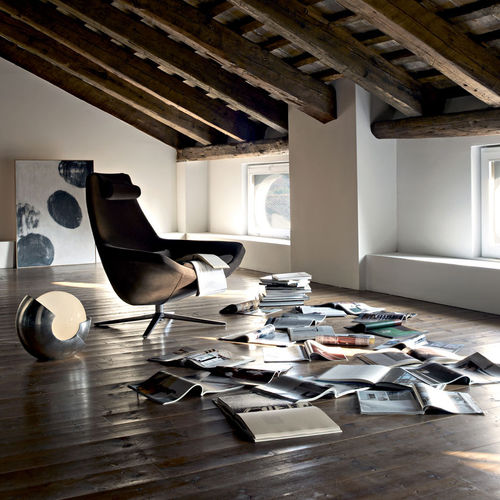 Poltrona contemporânea - Metropolitan - B&B Italia - em tecido / em couro / em alumínio