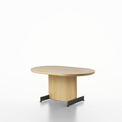 Mesa de centro contemporânea - SAVOY 58B - ALIAS - com folheado de madeira / em MDF laqueado / com base em aço laqueada