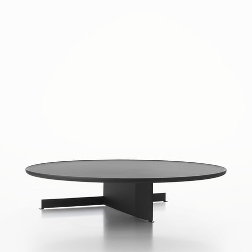 Mesa de centro contemporânea - SAVOY 58C - ALIAS - com folheado de madeira / em MDF laqueado / com base em aço laqueada