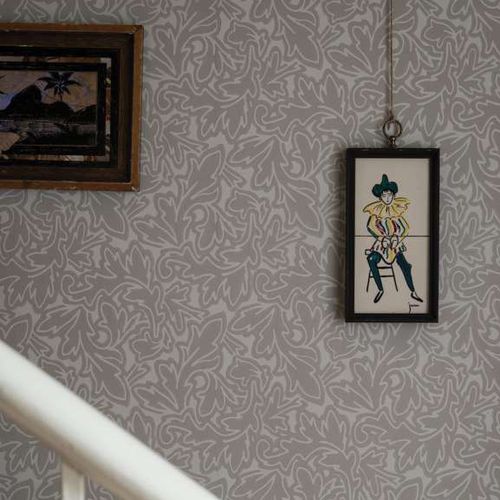 Papel de parede clássico - FEUILLE series - Farrow & Ball - com natureza / efeito de tecido / vermelho