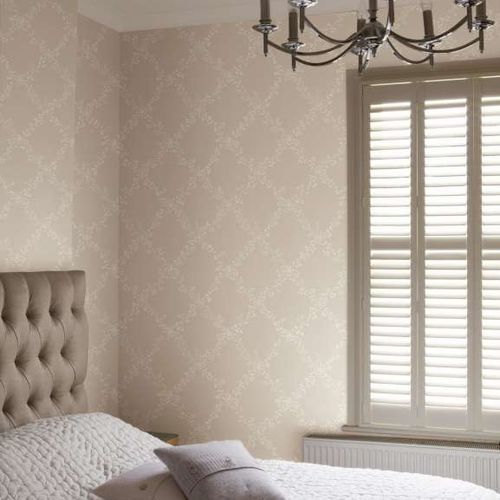 Papel de parede contemporâneo - TOILE TRELLIS series - Farrow & Ball - com padrão floral / geométrico / amarelo
