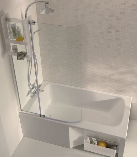 Banheira com chuveiro retangular - Mobalpa - freestanding / em acrílico