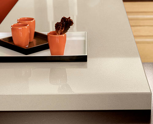 Tampo de bancada em quartzo - I-QUARTZ PIERREDEPLAN - Mobalpa - para cozinha / laqueado