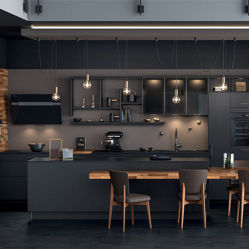 Cozinha contemporânea - AMBIANCE BLACK - Mobalpa - em laminado / em laminado melamínico / com ilha