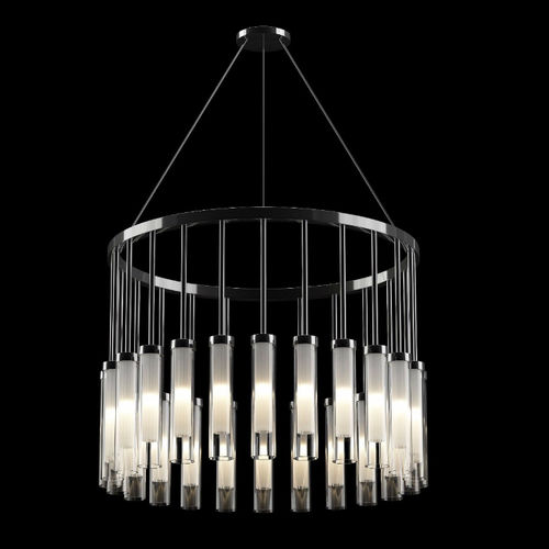 Lustre contemporâneo - UP & DOWN - HUGUES CHEVALIER - em vidro / metálico / de LED