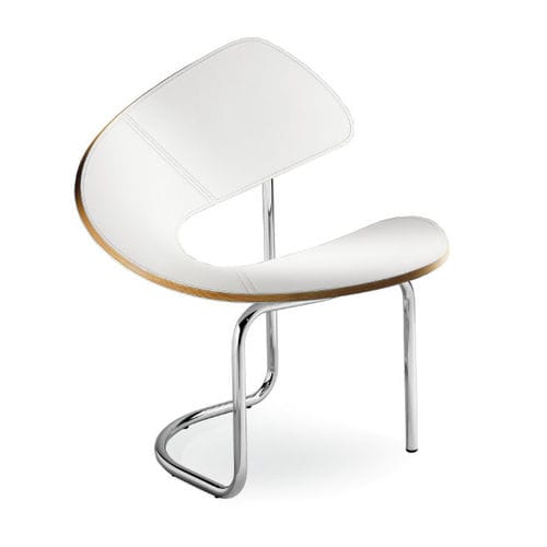 Cadeira de design original - WING - Airnova - para ambiente interno / em couro / com base metálica