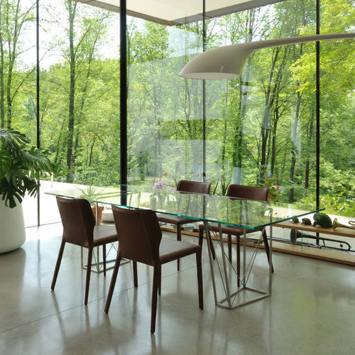 Mesa contemporânea - ROXY - Airnova - em vidro / metálica / com base metálica