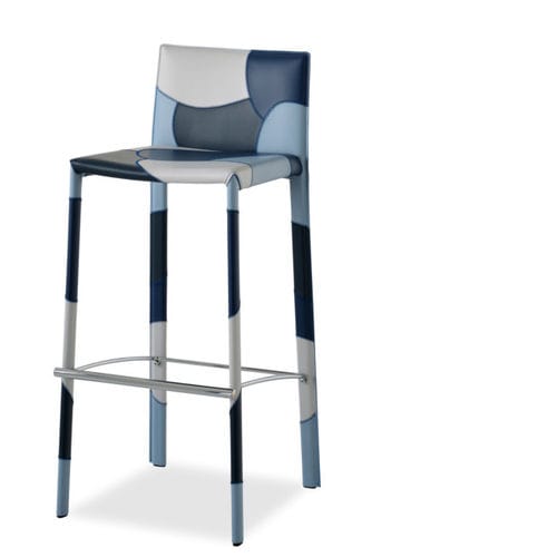 Cadeira alta contemporânea - PATCHWORK - SG - Airnova - para ambiente interno / em couro / metálica