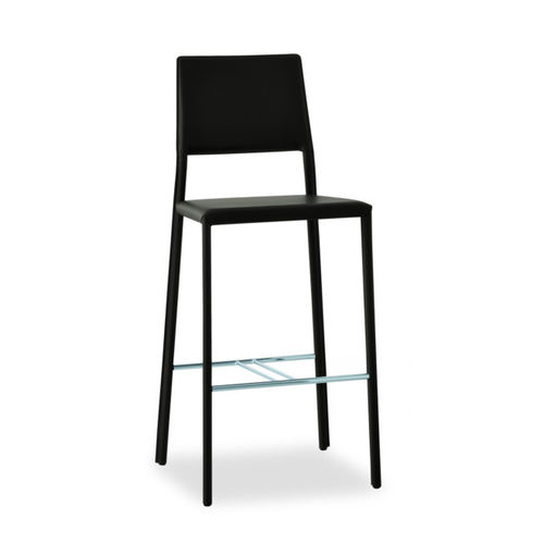 Cadeira alta contemporânea - TROU - SG - Airnova - para ambiente interno / em couro / em metal cromado